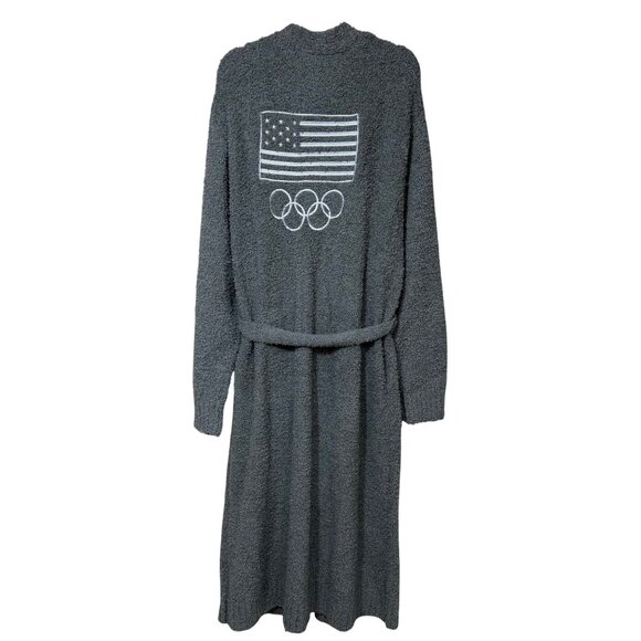 SKIMS Cozy Knit Long Robe Team USA Gray 2X/3X - Picture 3 of 11